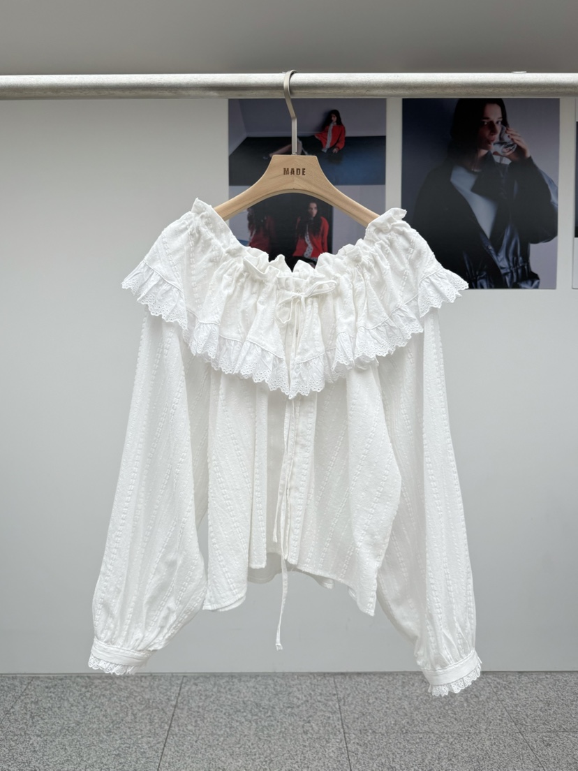 MADE-P東大門㊣實拍女士新品時尚25秋冬推薦休閑襯衫蕾絲衫MADE-P襯衫/蕾絲衫