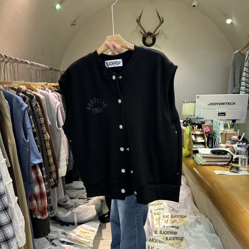 BLACKFRIDAY韓國代購㊣女裝新款25秋冬真品人氣時尚休閑馬甲BLACK FRIDAY馬甲圖色3
