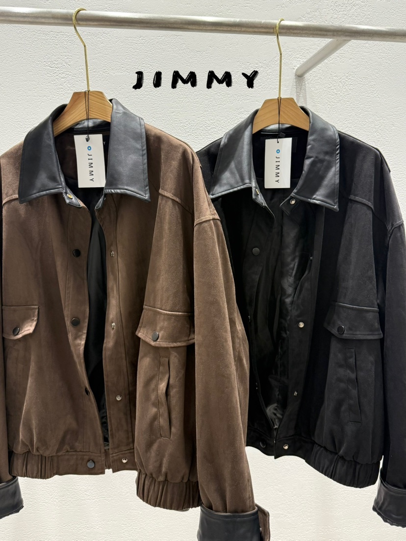 JIMMY韓國代購㊣女裝新品推薦時尚真品休閑熱賣25秋冬夾克絨面革JIMMY/REMAKE夾克