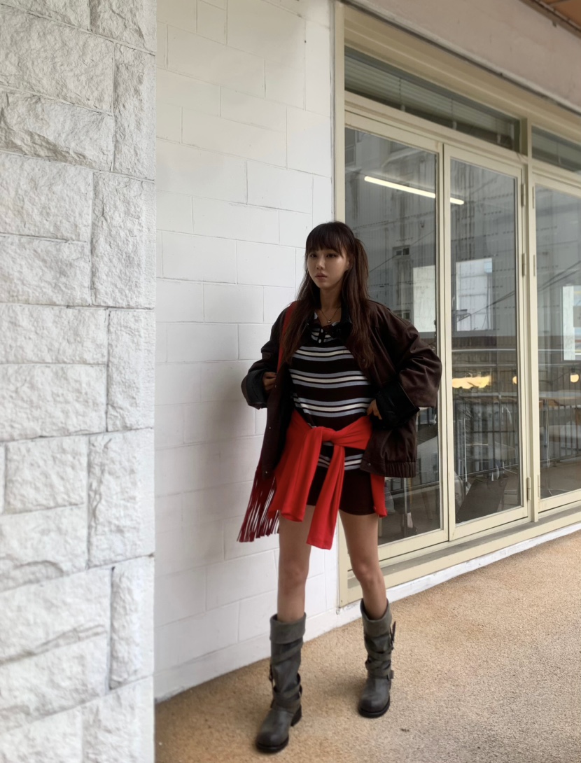 JIMMY韓國代購㊣女裝新品推薦時尚真品休閑熱賣25秋冬夾克絨面革JIMMY/REMAKE夾克