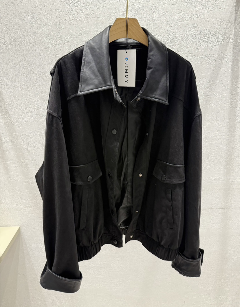 JIMMY韓國代購㊣女裝新品推薦時尚真品休閑熱賣25秋冬夾克絨面革JIMMY/REMAKE夾克圖色2