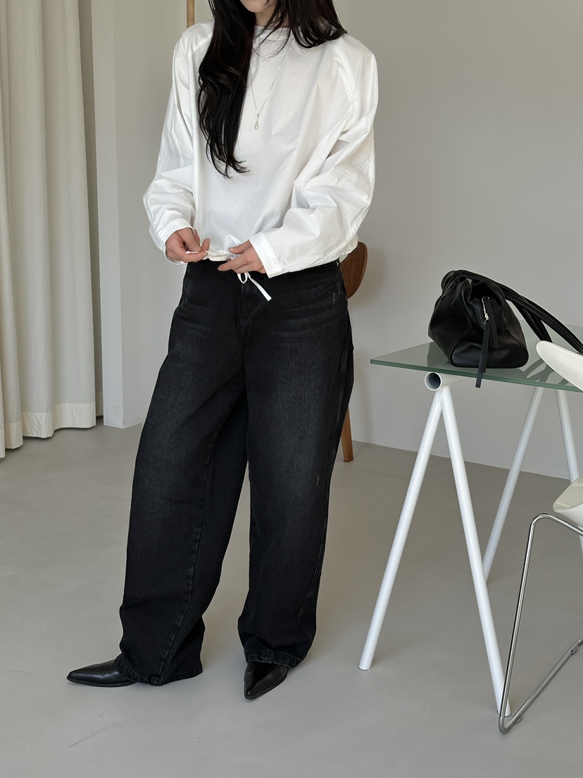 MONDAYMORING韓國代購㊣女裝新款熱賣人氣職業25秋冬牛仔褲雙層MONDAYMORING牛仔褲