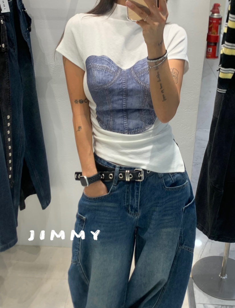 JIMMY東大門㊣實拍女士新款職業推薦人氣時尚熱賣休閑真品T恤JIMMY/REMAKET恤