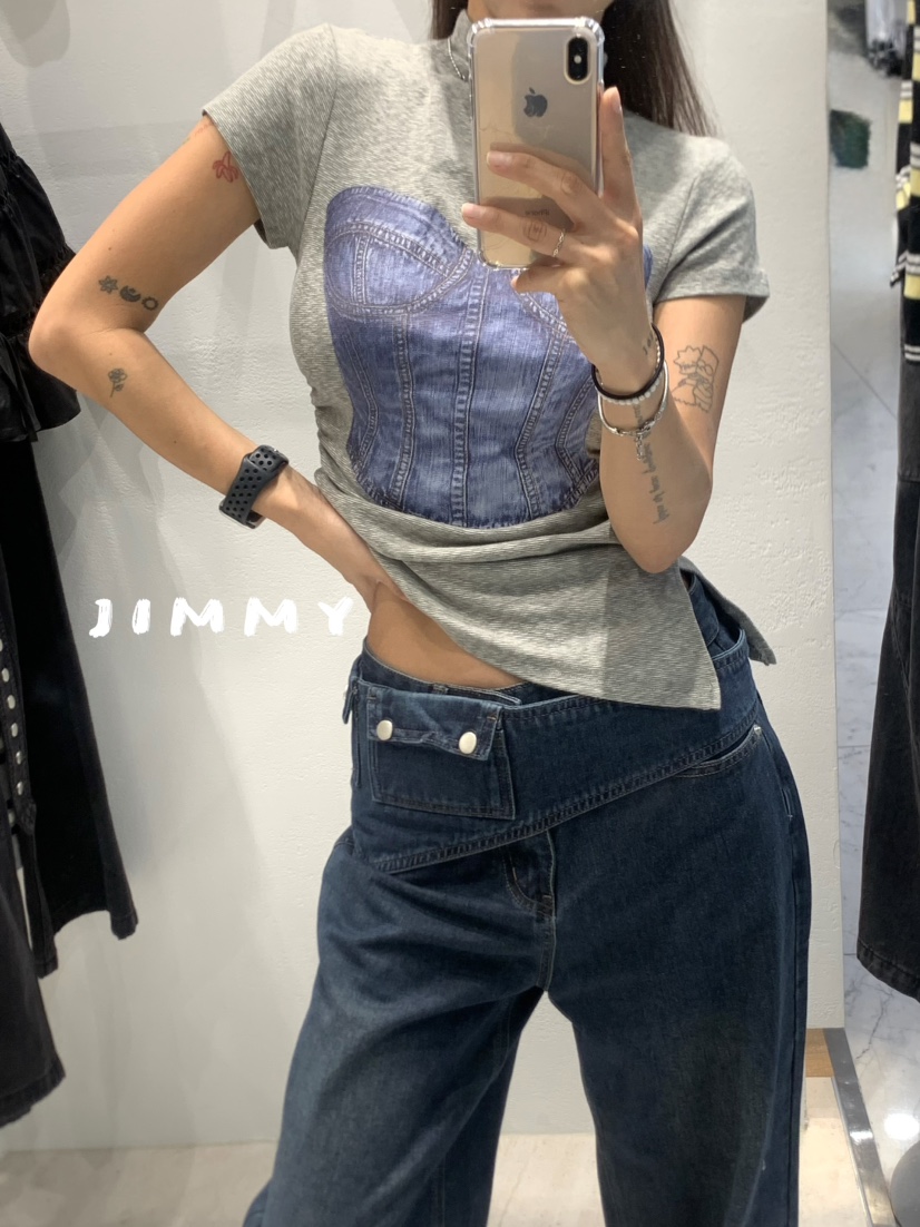 JIMMY東大門㊣實拍女士新款職業推薦人氣時尚熱賣休閑真品T恤JIMMY/REMAKET恤