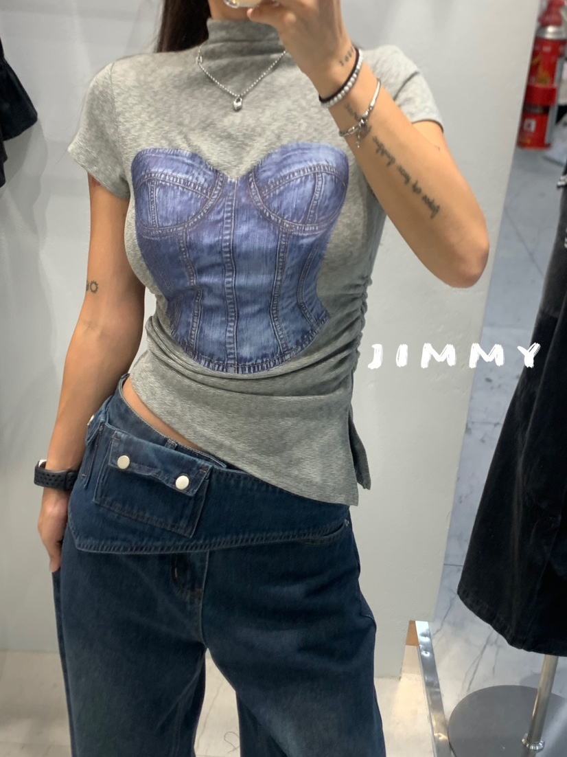 JIMMY東大門㊣實拍女士新款職業推薦人氣時尚熱賣休閑真品T恤JIMMY/REMAKET恤