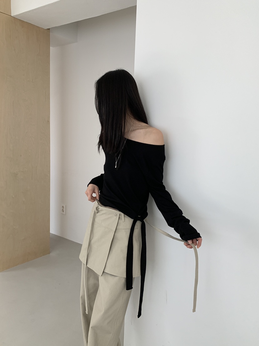 MONDAYMORING東大門㊣直郵女士新款真品25秋冬職業人氣長袖T恤MONDAYMORING長袖T恤