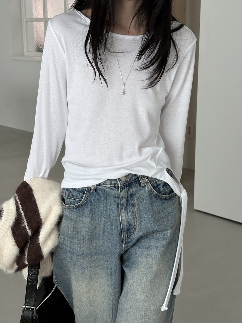 MONDAYMORING東大門㊣直郵女士新款真品25秋冬職業人氣長袖T恤MONDAYMORING長袖T恤