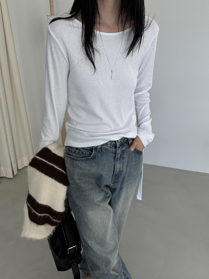 MONDAYMORING東大門㊣直郵女士新款真品25秋冬職業人氣長袖T恤MONDAYMORING長袖T恤