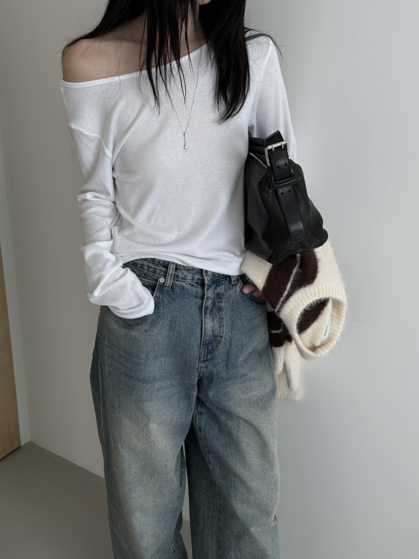 MONDAYMORING東大門㊣直郵女士新款真品25秋冬職業人氣長袖T恤MONDAYMORING長袖T恤