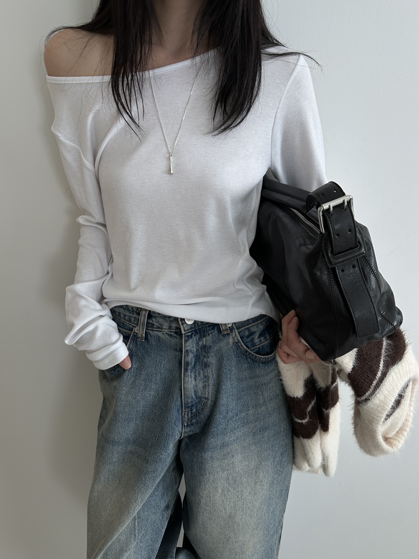MONDAYMORING東大門㊣直郵女士新款真品25秋冬職業人氣長袖T恤MONDAYMORING長袖T恤