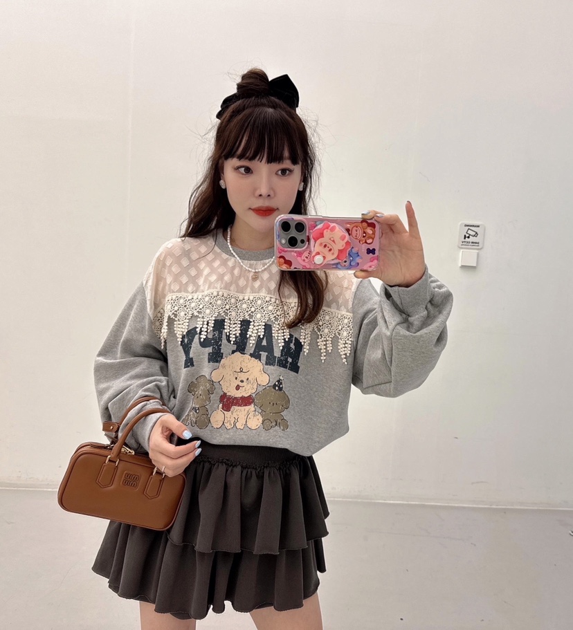 LOVABLE韓國直郵㊣女裝新品推薦休閑時尚熱賣真品25秋冬衛衣LOVABLE衛衣