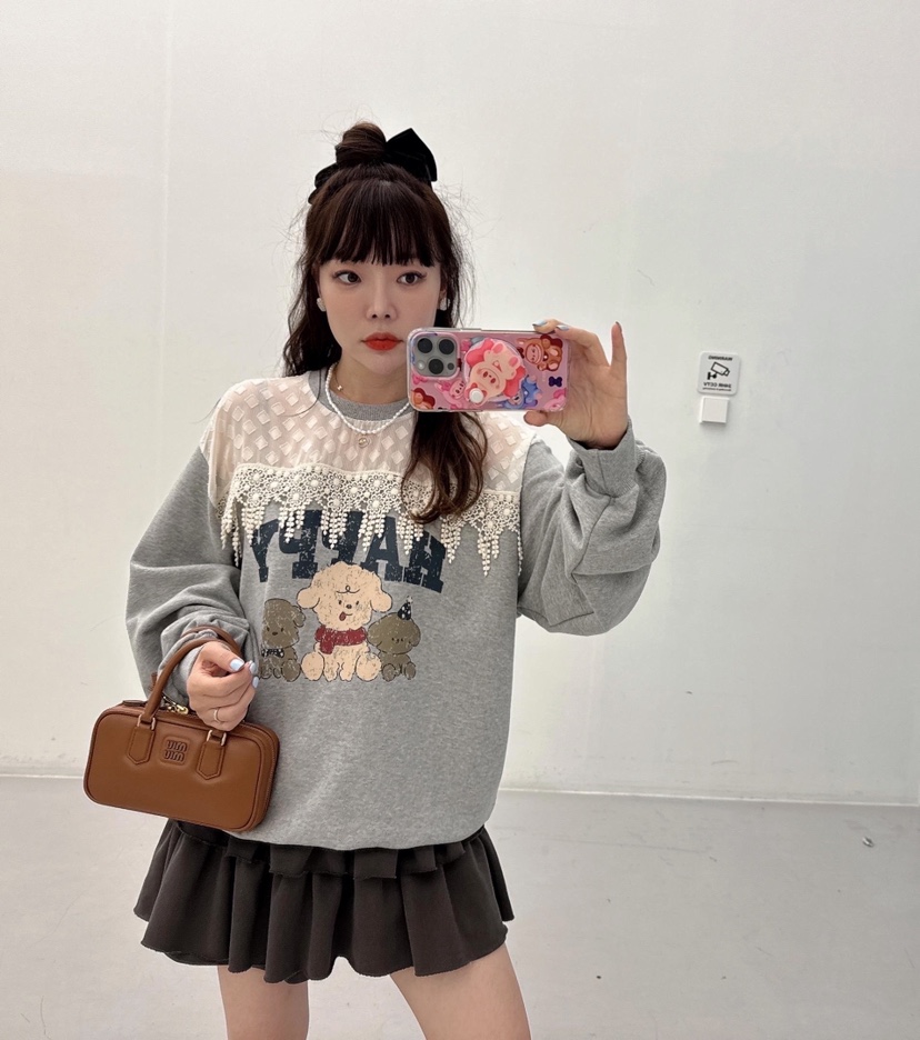 LOVABLE韓國直郵㊣女裝新品推薦休閑時尚熱賣真品25秋冬衛衣LOVABLE衛衣