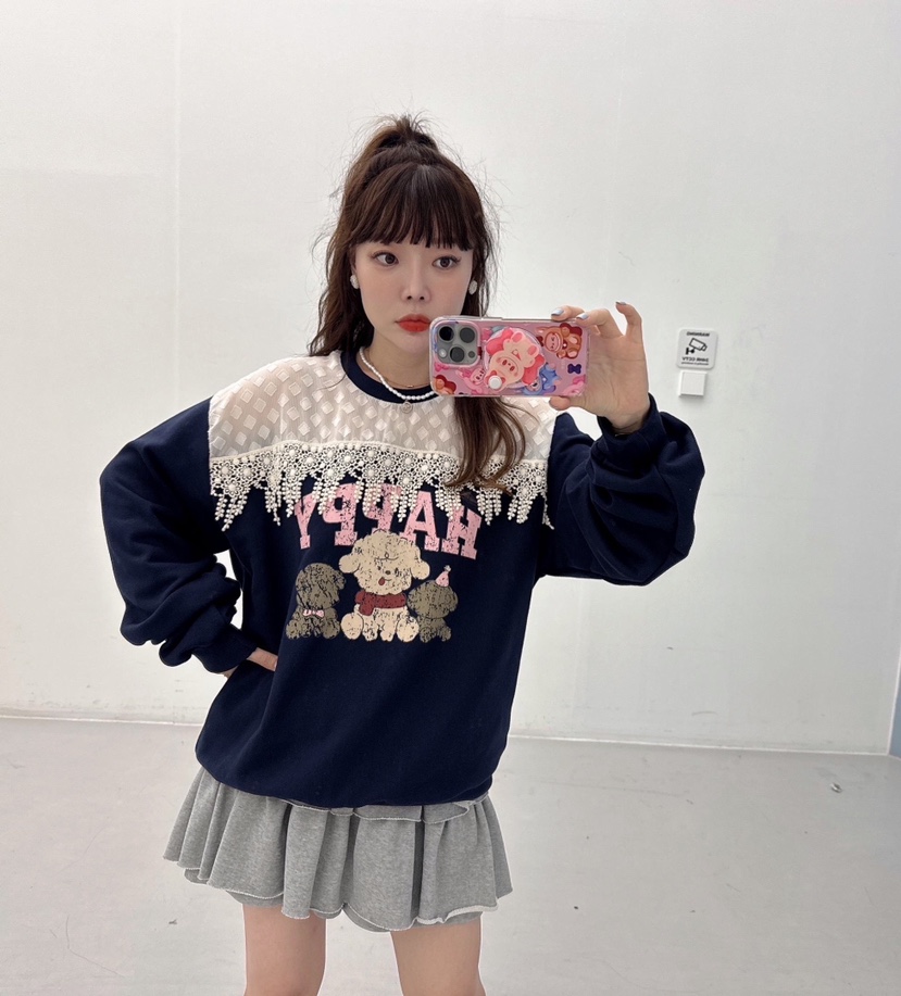 LOVABLE韓國直郵㊣女裝新品推薦休閑時尚熱賣真品25秋冬衛衣LOVABLE衛衣