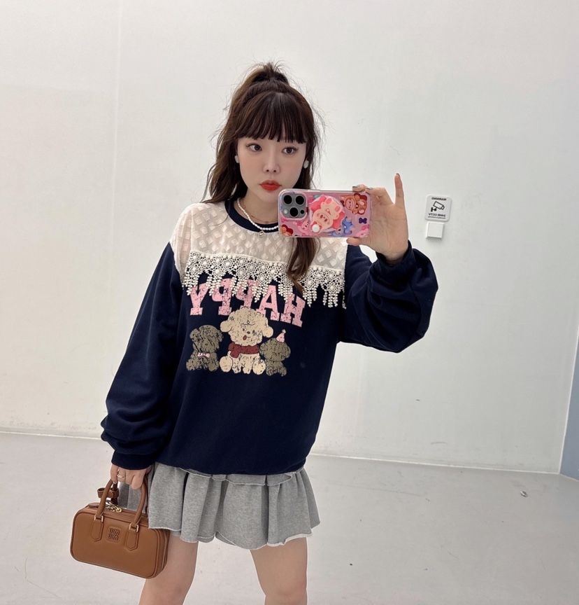 LOVABLE韓國直郵㊣女裝新品推薦休閑時尚熱賣真品25秋冬衛衣LOVABLE衛衣