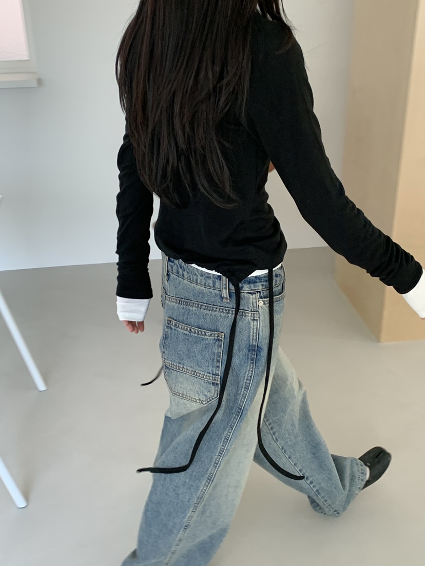 MONDAYMORING韓國直郵㊣女裝新品時尚職業真品25秋冬長袖T恤MONDAYMORING長袖T恤