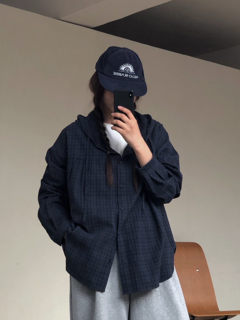 ONDO-P東大門㊣代購女裝新品真品職業推薦襯衫蕾絲衫格紋連帽ONDO-P襯衫/蕾絲衫