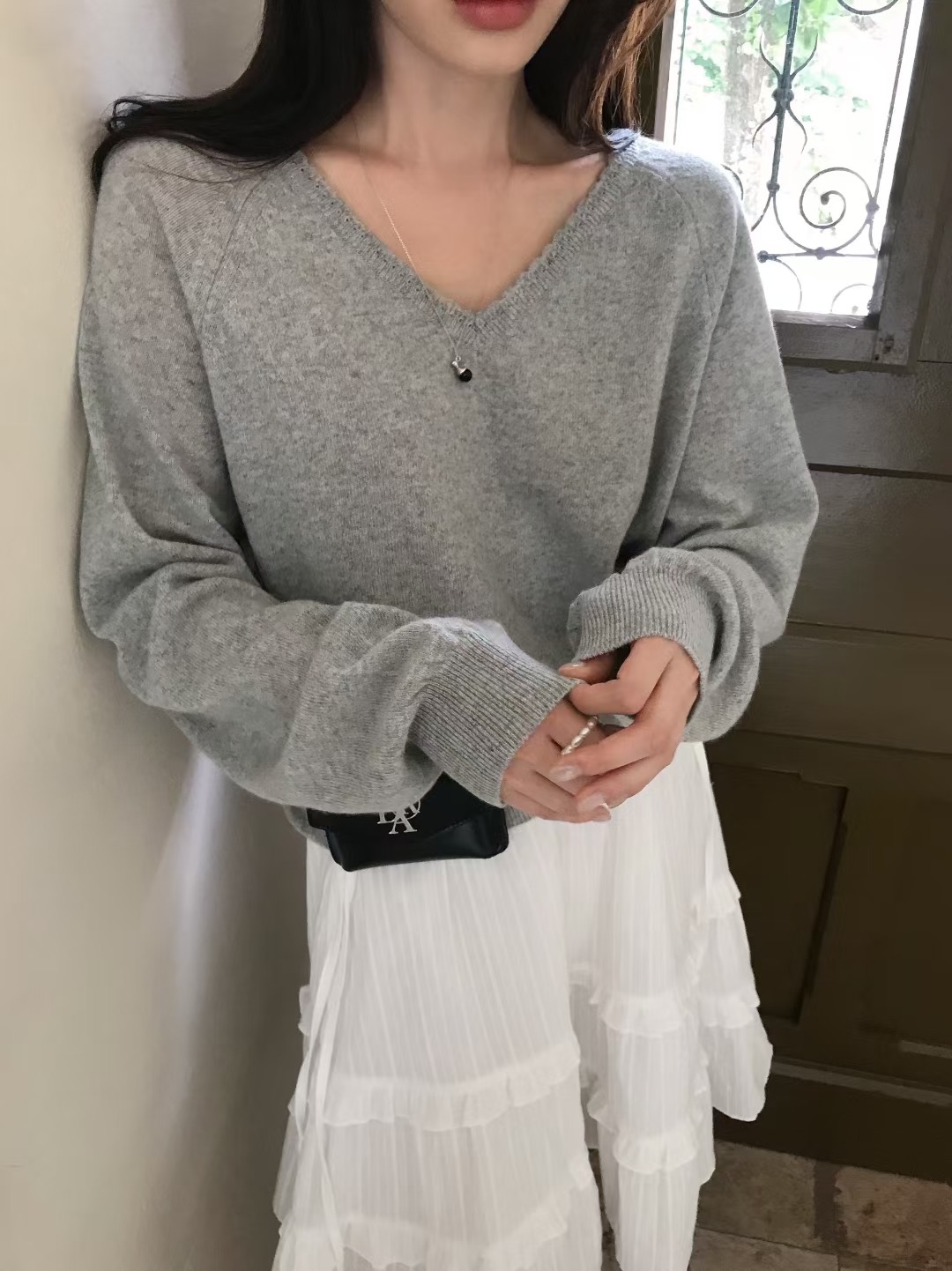 OUIR東大門㊣直郵女裝新款熱賣25秋冬休閑職業時尚人氣針織衫OUIR針織衫圖色1