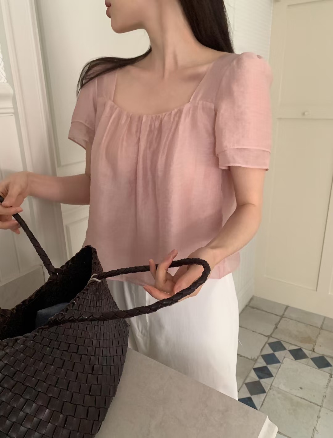 OUIR韓國代購㊣女裝新品時尚休閑真品熱賣人氣推薦襯衫蕾絲衫OUIR襯衫/蕾絲衫