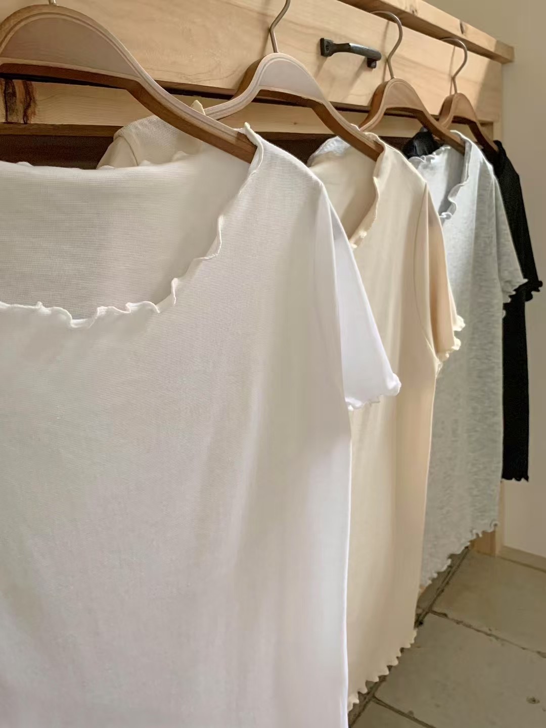 VANILLA-바닐라-T東大門㊣直郵女士新品職業25秋冬T恤天絲VANILLAT恤