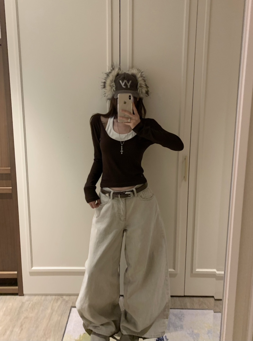 VIRKIN韓國直郵㊣女士新款推薦真品人氣休閑時尚牛仔褲口袋VIRKIN牛仔褲