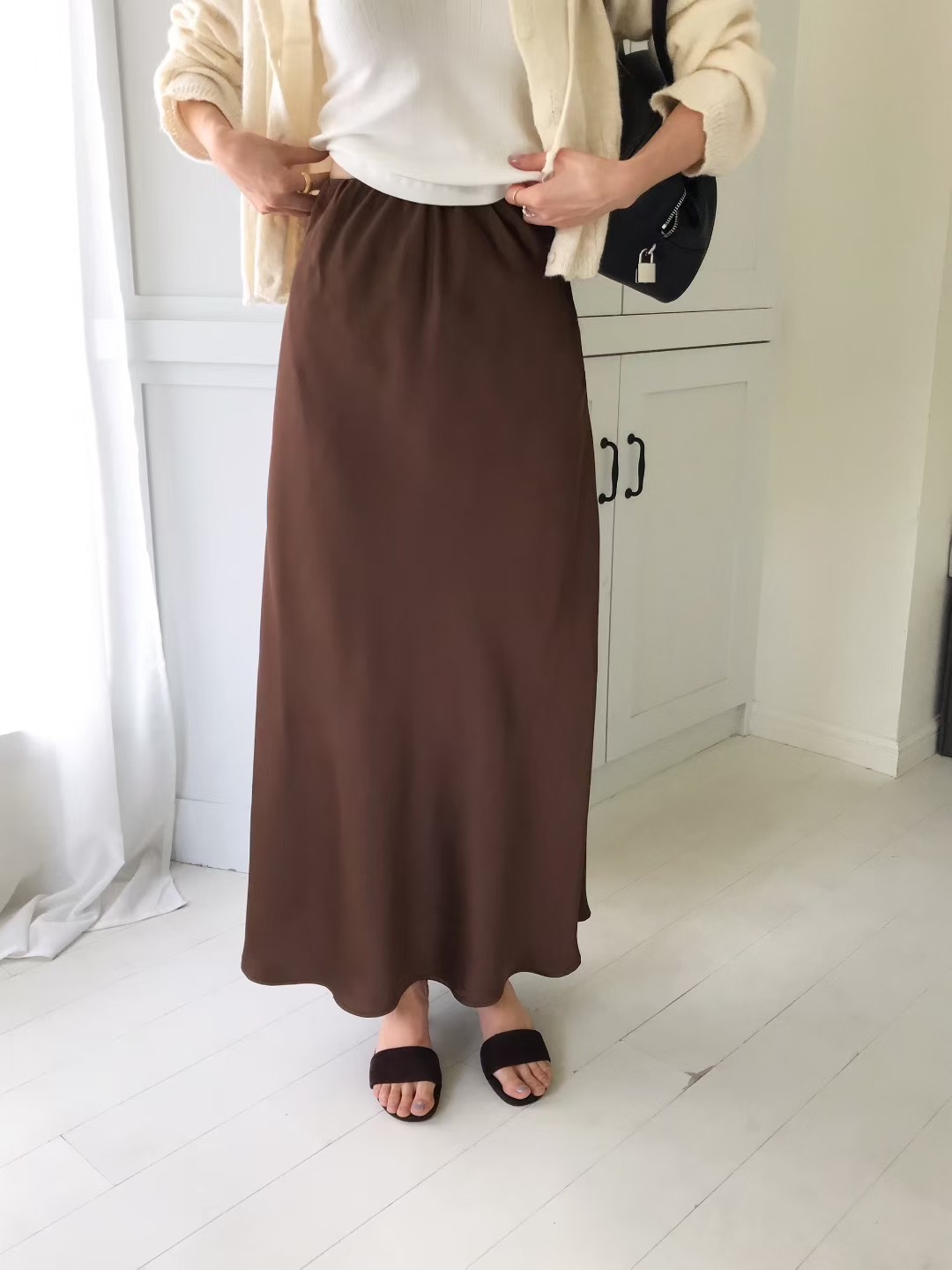 OUIR東大門㊣代購女裝新款人氣時尚真品休閑25秋冬推薦長裙OUIR長裙圖色1