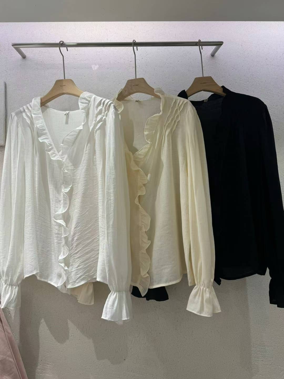 GLOWY東大門㊣代購女士新品人氣時尚推薦職業真品襯衫蕾絲衫GLOWY襯衫/蕾絲衫圖色2左二色