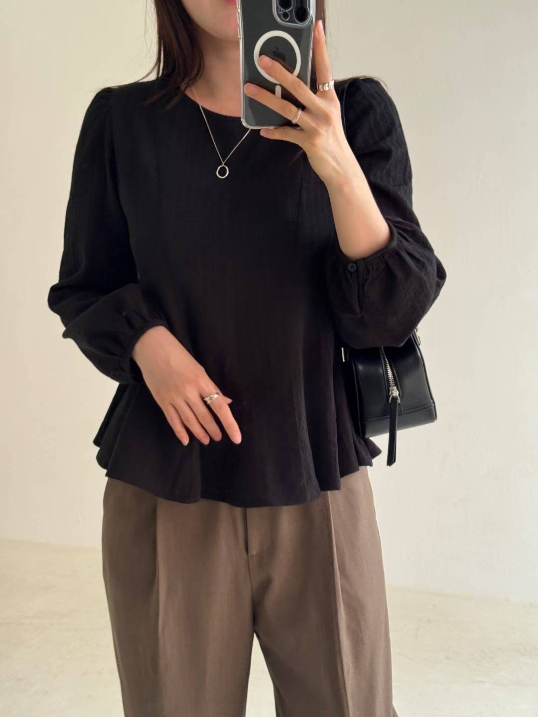 GLOWY東大門㊣代購女士新款休閑熱賣推薦時尚職業襯衫蕾絲衫GLOWY襯衫/蕾絲衫圖色3