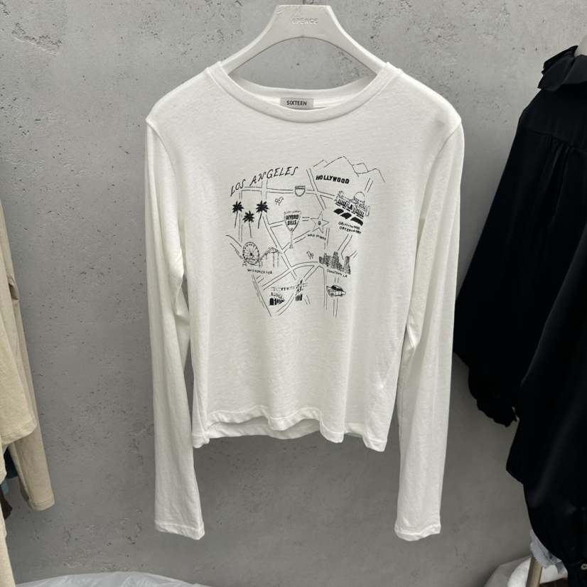 6PENCE-P東大門㊣直郵女士新品時尚真品職業人氣推薦長袖T恤SIXTEEN-6PENCE長袖T恤