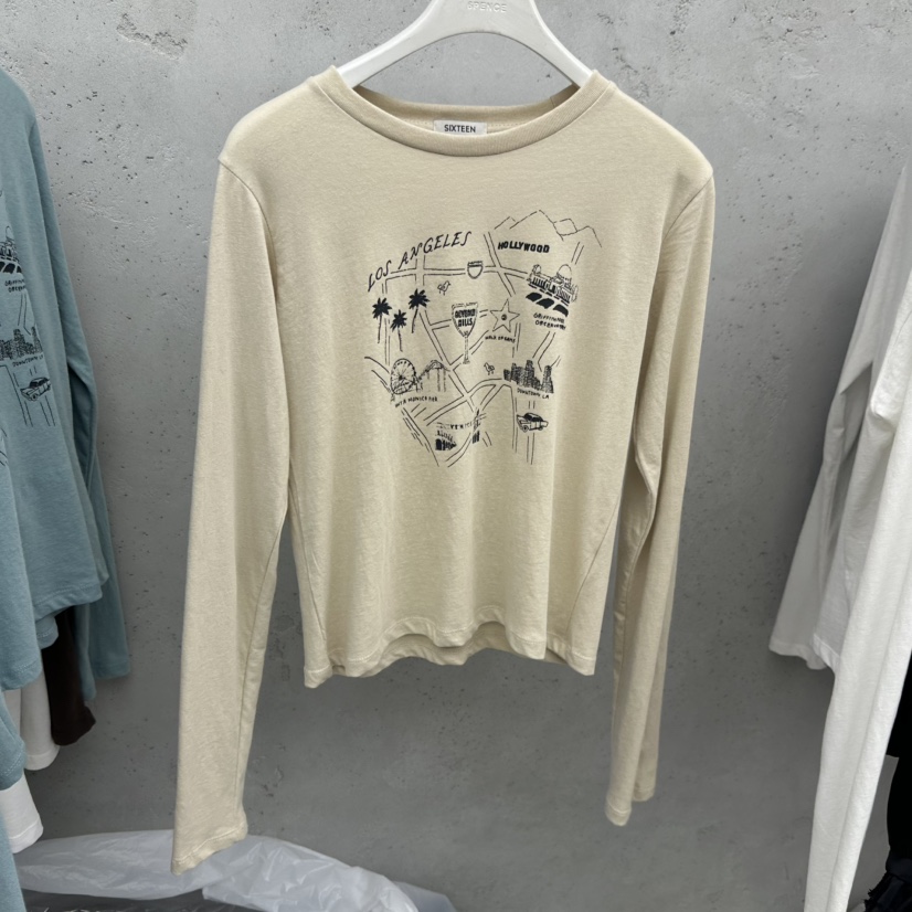 6PENCE-P東大門㊣直郵女士新品時尚真品職業人氣推薦長袖T恤SIXTEEN-6PENCE長袖T恤圖色2