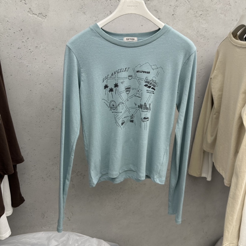 6PENCE-P東大門㊣直郵女士新品時尚真品職業人氣推薦長袖T恤SIXTEEN-6PENCE長袖T恤圖色3