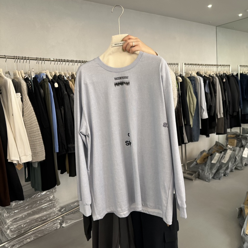DOUBLE STANDARD/LE SMOKING/MAISONSTAFF東大門㊣直郵女裝新品職業長袖T恤MAISONSTAFF長袖T恤圖色2