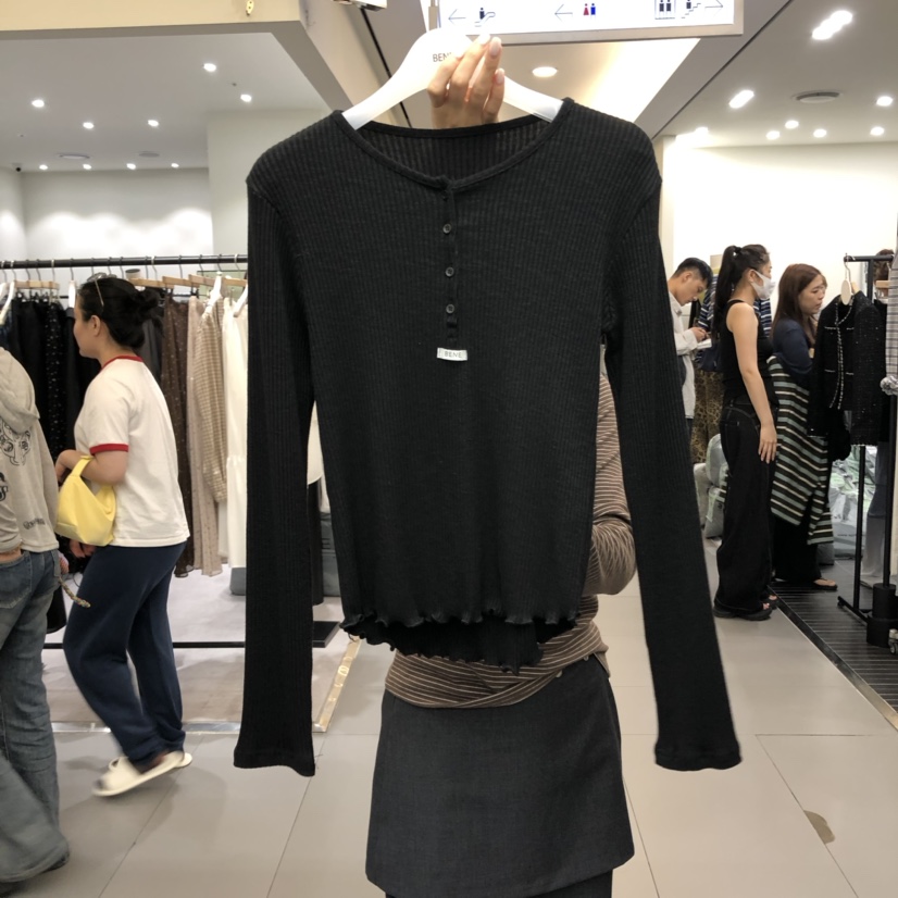 BENE韓國代購㊣女裝新品真品職業人氣時尚熱賣25秋冬長袖T恤BENE長袖T恤圖色6黑色