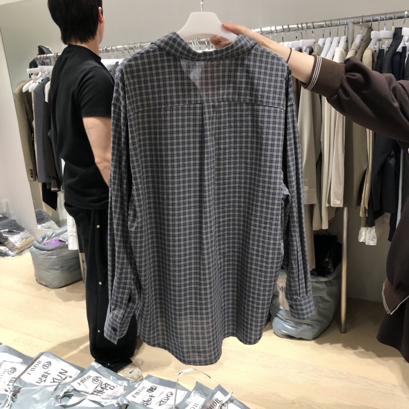 FAVOR-P韓國直郵㊣女裝新款人氣休閑襯衫蕾絲衫不含內搭格紋FAVOR-P襯衫/蕾絲衫