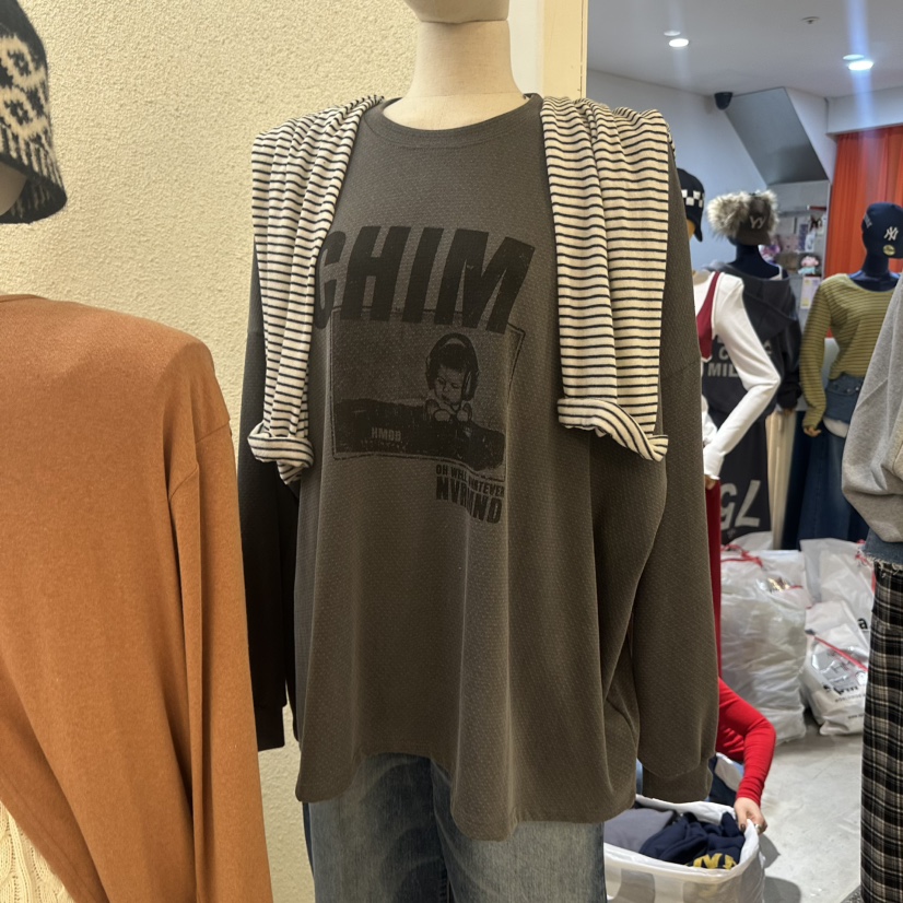 MAGOT韓國直郵㊣女裝新款25秋冬休閑時尚職業長袖T恤不含披肩IIIΛGOT/MAGOT長袖T恤圖色3