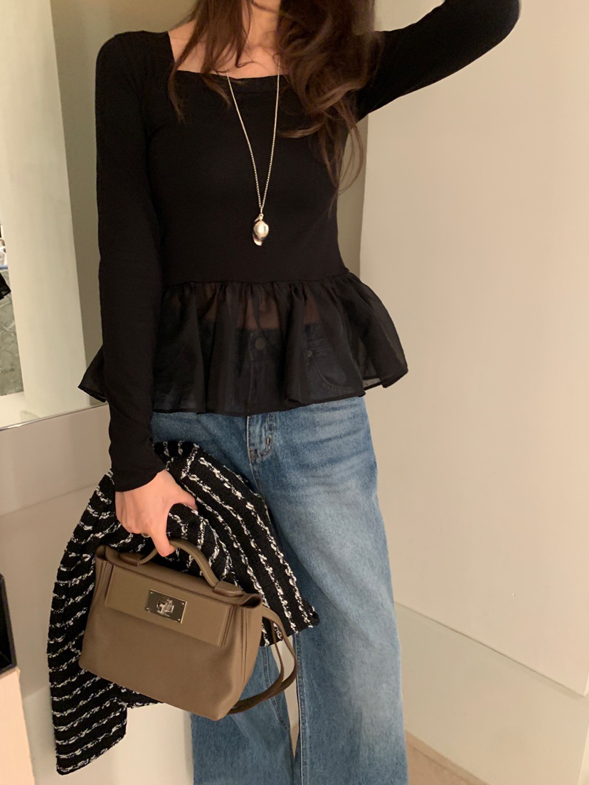 SHOP POSTER東大門㊣代購女裝新款職業推薦25秋冬時尚長袖T恤SHOP_POSTER長袖T恤