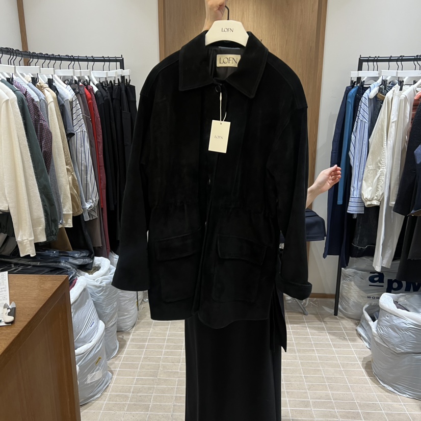 LOFN韓國直郵㊣女士新款人氣休閑熱賣時尚推薦真品夾克絨面革LOFN夾克
