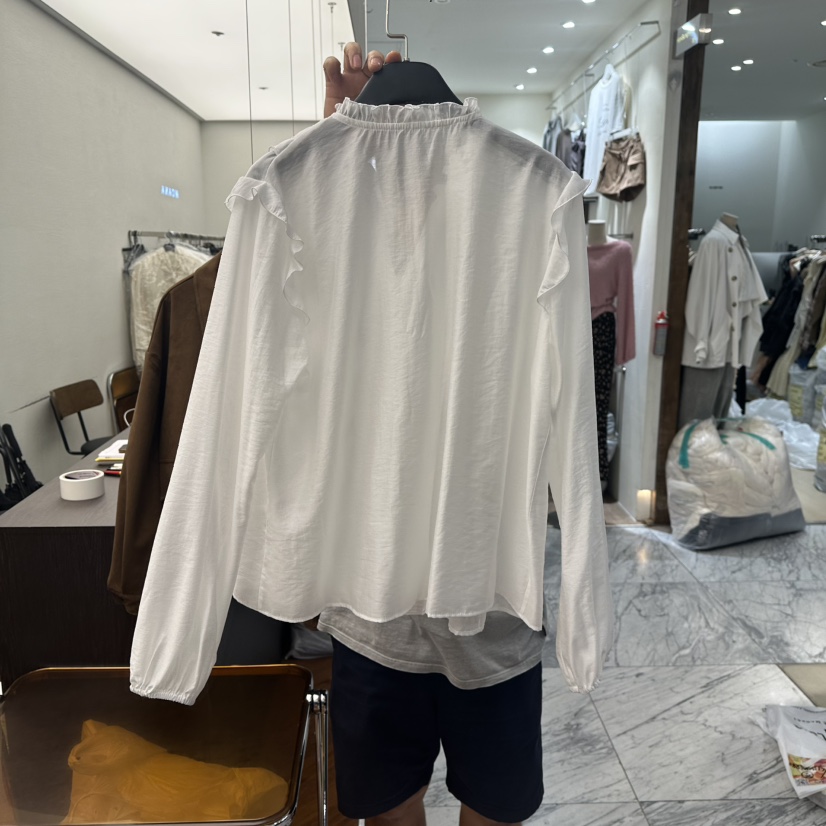 MOANA韓國代購㊣女裝新品人氣推薦熱賣真品休閑時尚襯衫蕾絲衫MOANA襯衫/蕾絲衫