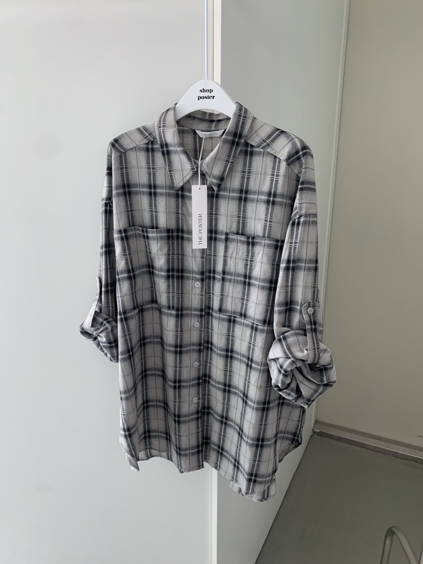 SHOP POSTER東大門㊣代購女士新款職業真品襯衫蕾絲衫格紋SHOP_POSTER襯衫/蕾絲衫圖色2