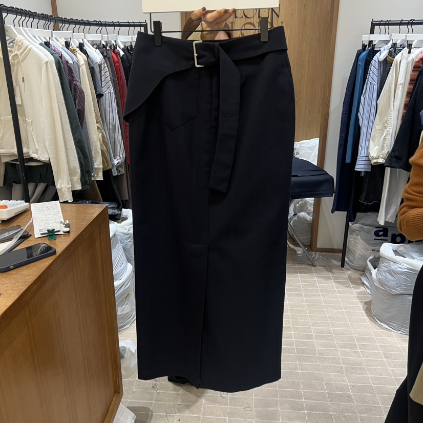 LOFN東大門㊣實拍女士新品休閑職業熱賣25秋冬半身裙中短裙羊毛LOFN半身裙/中短裙