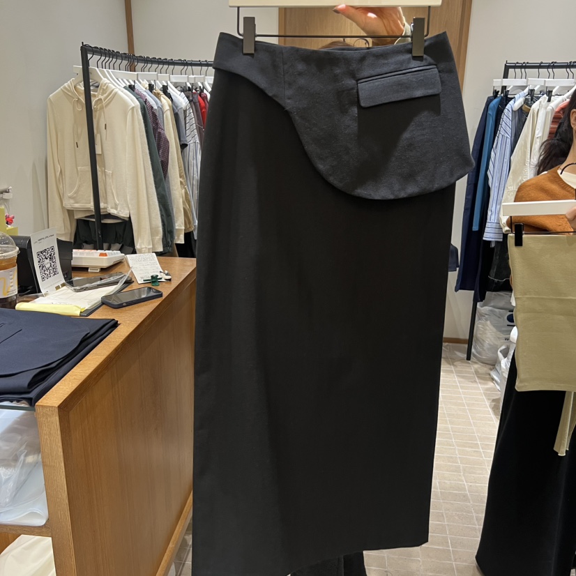 LOFN東大門㊣實拍女士新品休閑職業熱賣25秋冬半身裙中短裙羊毛LOFN半身裙/中短裙