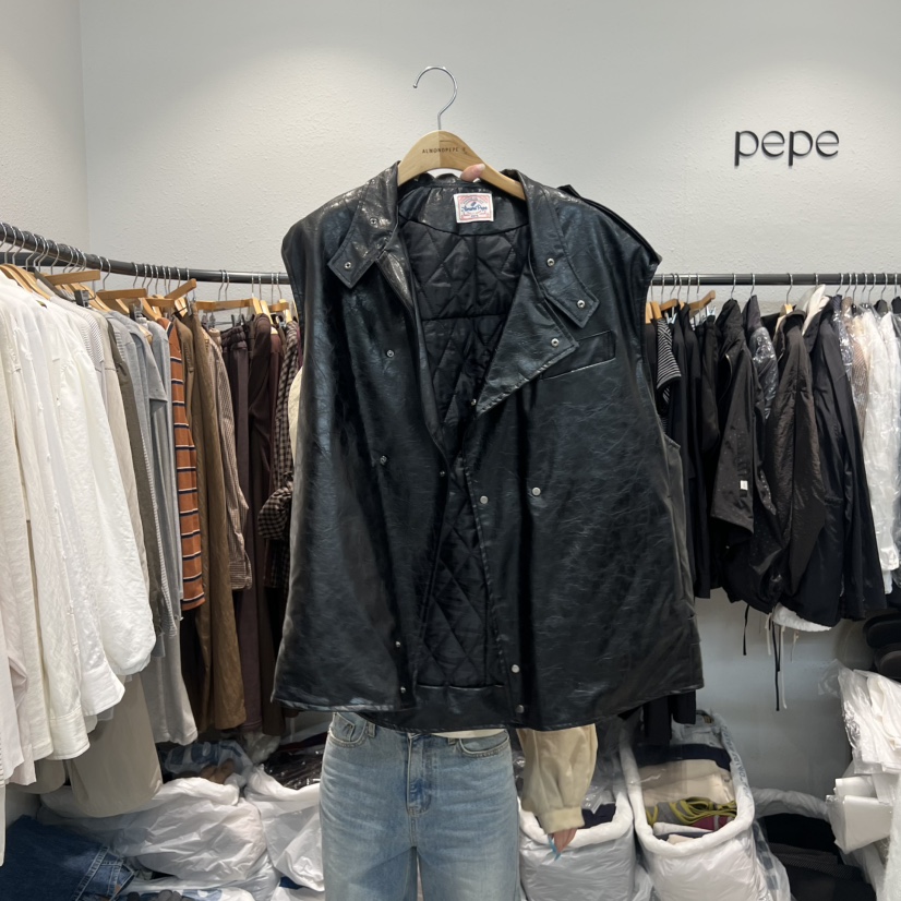 ALMOND PEPE韓國直郵㊣女裝新品推薦休閑真品職業馬甲皮革ALMOND PEPE馬甲圖色2