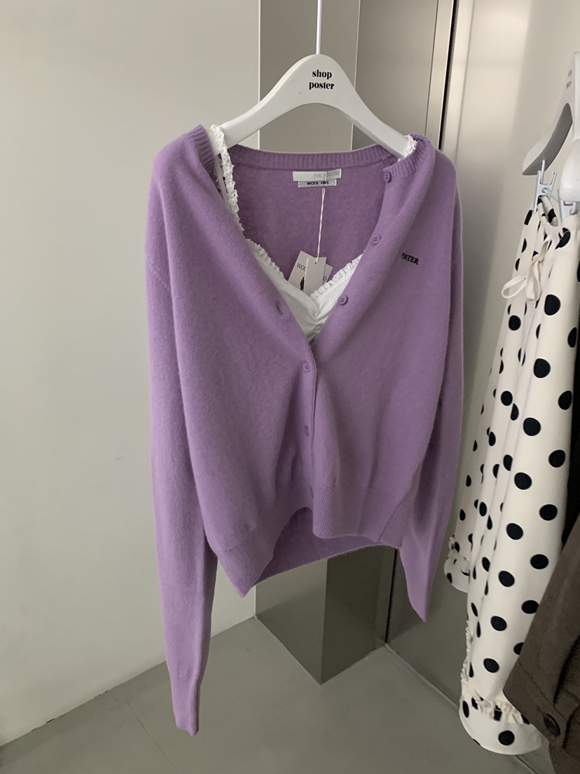 SHOP POSTER韓國直郵㊣女士新品人氣時尚熱賣針織衫開襟衫SHOP_POSTER針織衫
