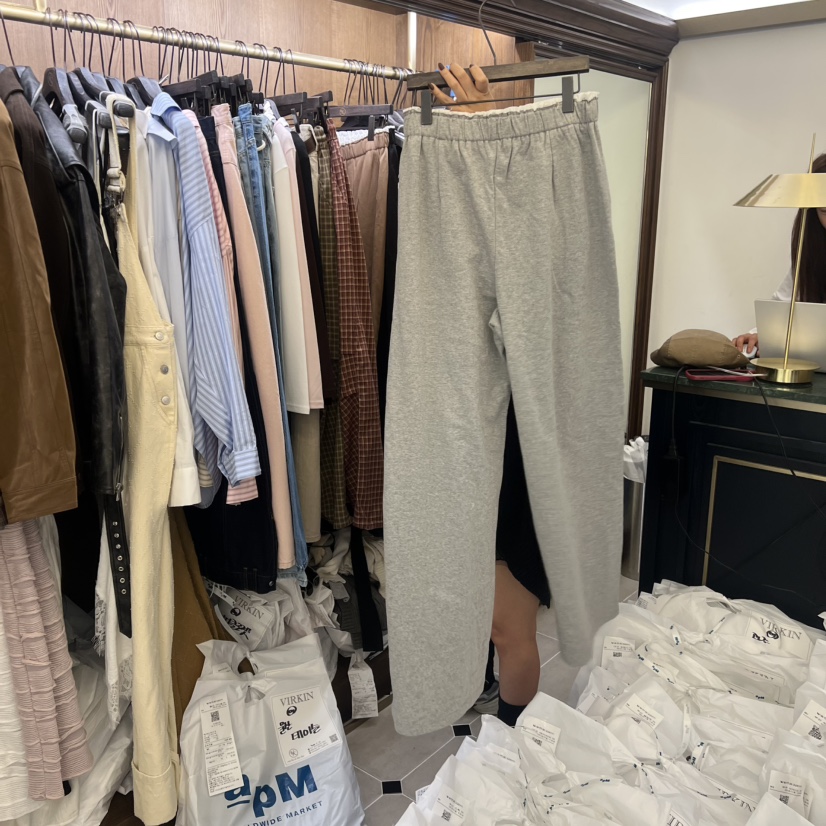 VIRKIN韓國代購㊣女裝新品25秋冬人氣休閑職業休閑褲棉質腰帶VIRKIN休閑褲