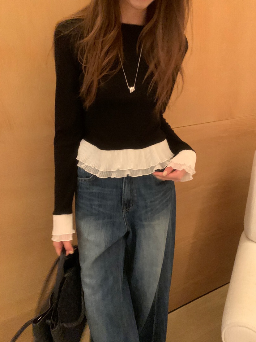 SHOP POSTER東大門㊣實拍女裝新品25秋冬人氣推薦真品長袖T恤SHOP_POSTER長袖T恤