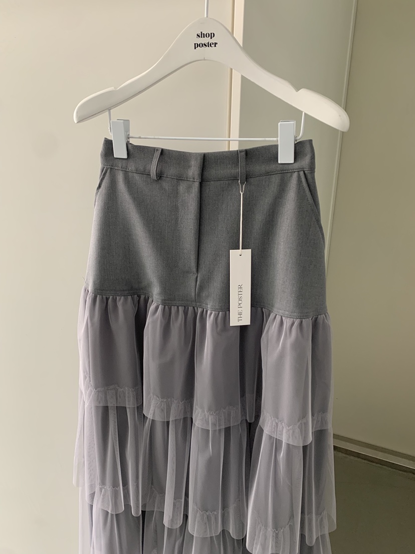 SHOP POSTER東大門㊣代購女裝新品熱賣半身裙中短裙荷葉邊SHOP_POSTER半身裙/中短裙