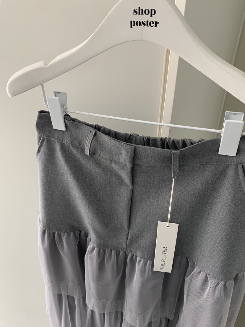 SHOP POSTER東大門㊣代購女裝新品熱賣半身裙中短裙荷葉邊SHOP_POSTER半身裙/中短裙