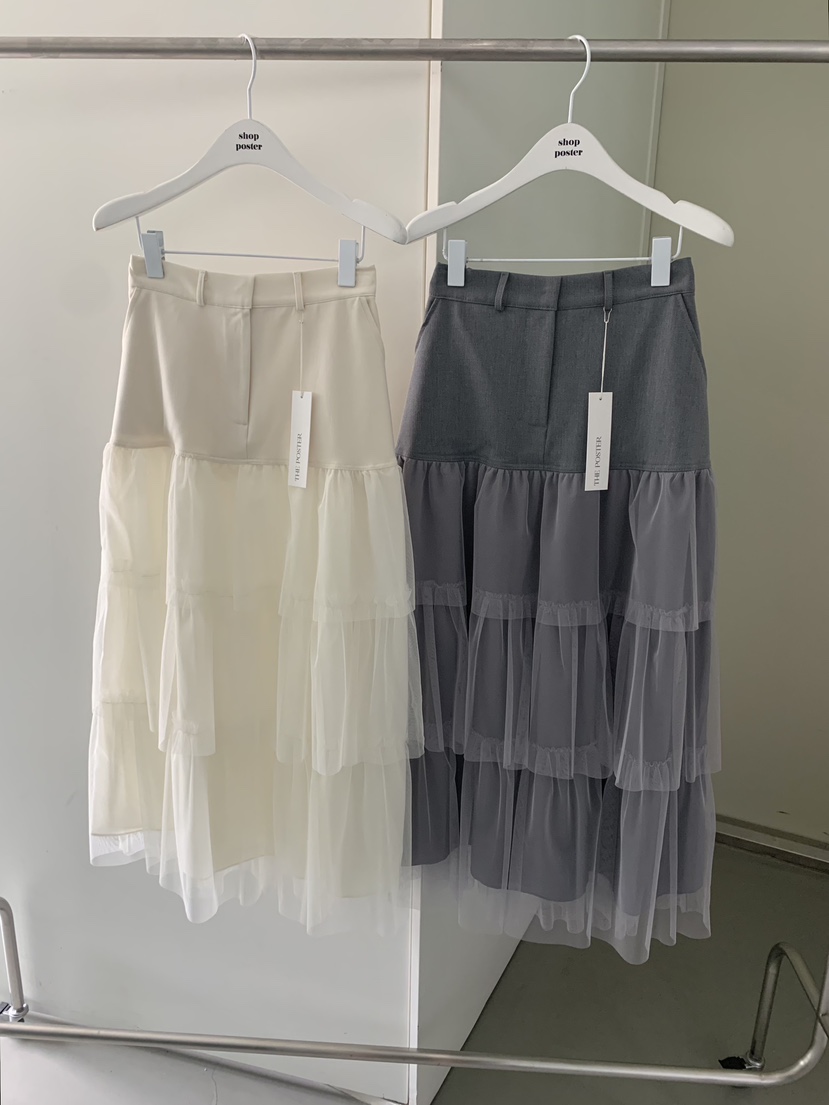 SHOP POSTER東大門㊣代購女裝新品熱賣半身裙中短裙荷葉邊SHOP_POSTER半身裙/中短裙