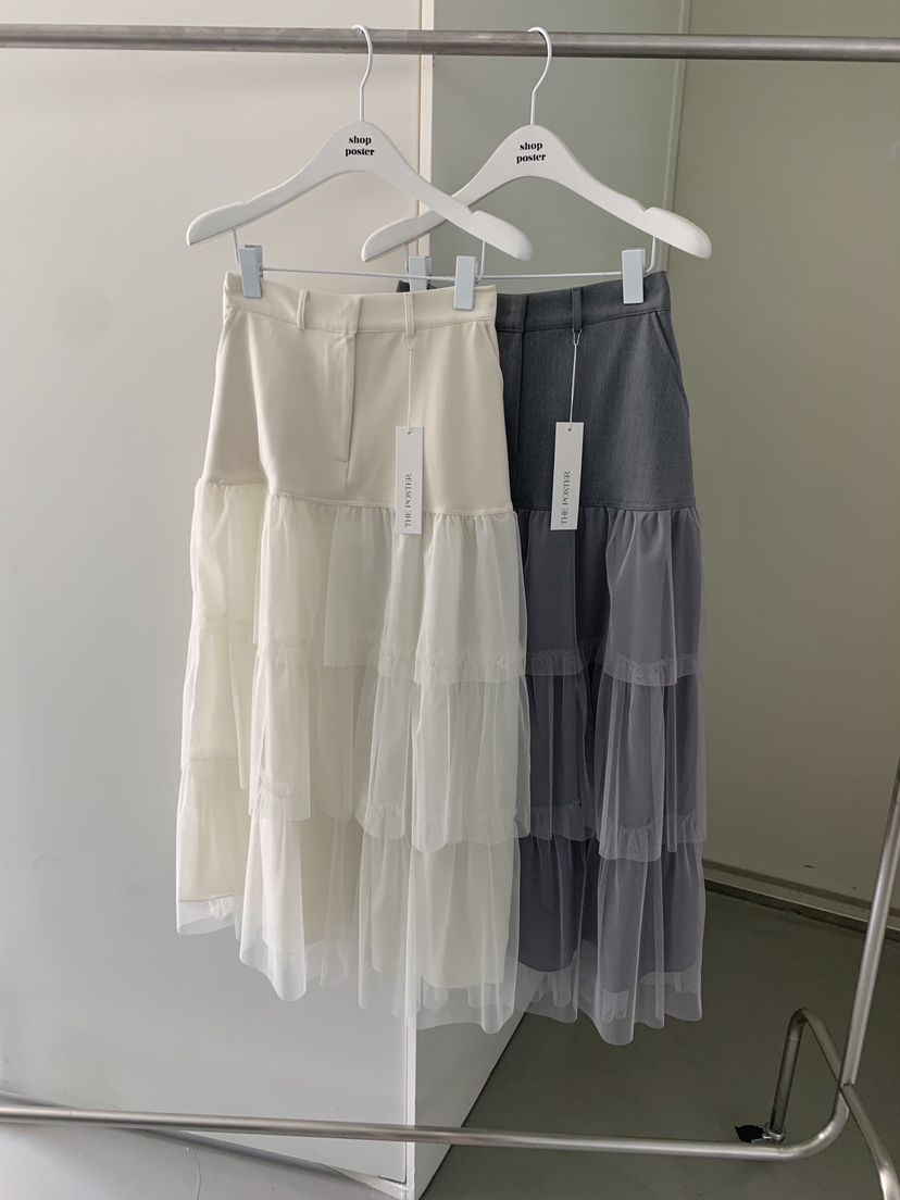 SHOP POSTER東大門㊣代購女裝新品熱賣半身裙中短裙荷葉邊SHOP_POSTER半身裙/中短裙