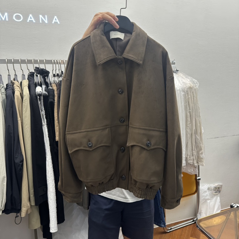 MOANA東大門㊣實拍女士新款真品人氣休閑熱賣推薦夾克絨面革MOANA夾克圖色2