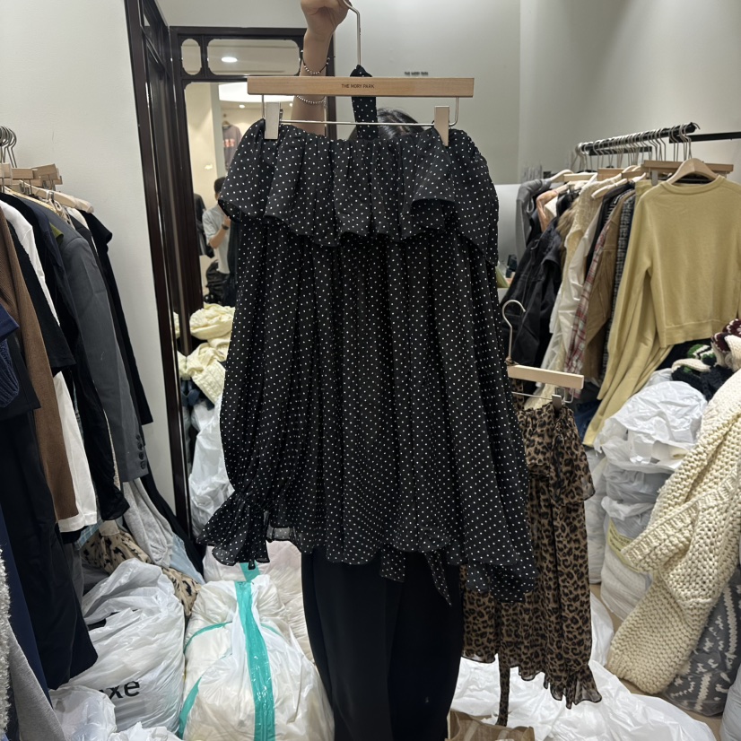 THEMORYPARK韓國代購㊣女裝新品休閑推薦職業25秋冬襯衫蕾絲衫THE MORY PARK襯衫/蕾絲衫